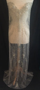 Rhinestone Fabric, Beaded Fabric, Full Length Crystal Wedding Panel