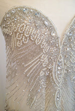 Load image into Gallery viewer, Rhinestone Beaded Applique, Great Rhinestone Fabric, Vintage Applique, Bridal Applique, Wedding Dress Fabric, Weddin Applique