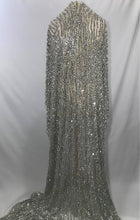 Load image into Gallery viewer, Heavy Rhinestone Sequin Beaded Tulle
