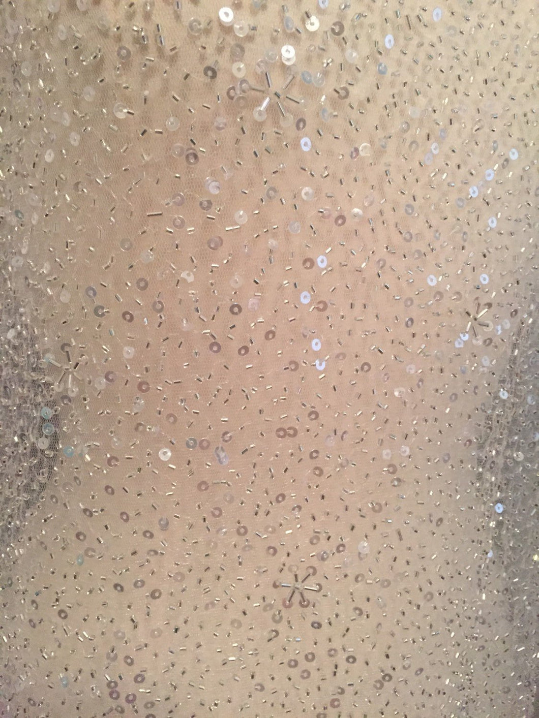 Sequin Fabric, Sequin Beaded Tulle Fabric, Sequin Bridal Fabric