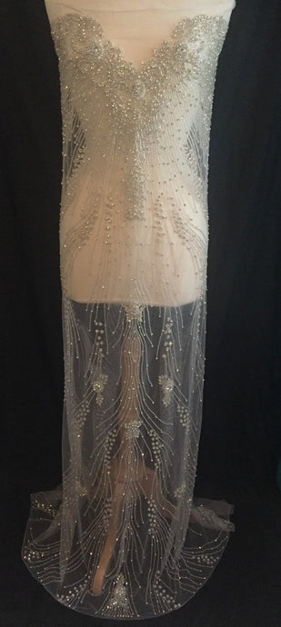 Rhinestone Fabric, Beaded Fabric, Full Length Crystal Wedding Panel